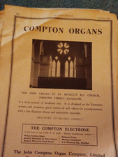 Sk142 Ephemera 1951 Advert Compton Organs Electrone Acton 