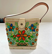 1960's Vintage Enid Collins of Texas "Flower Basket" Bucket Bag