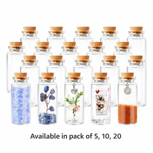 Mini craft glass jars cork - glass,