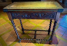 Victorian Carved Oak Game Table Card Table Side Table Lovely