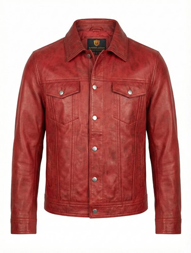 Men real red - red, lambskin