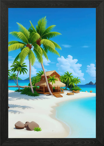 Tropical beach hut paradise - hut,