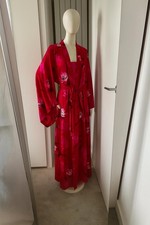 Love to Lounge 3-Piece Set Red Floral Kimono Robe, Cami & Trousers (S/UK 10–12)