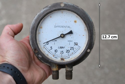 Vintage brass pressure gauge - ,