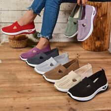 Women's Casual Slip-On Sneakers Ladies Breathable Fabric Comfortable Sandals UK