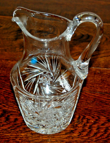 Vintage crystal cut glass jug - crystal,