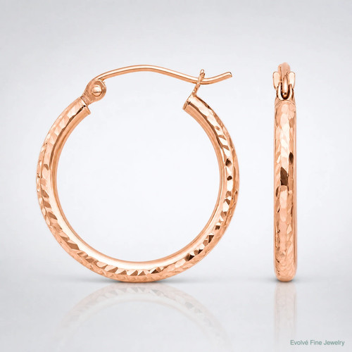 14k rose gold diamond cut - 14k,