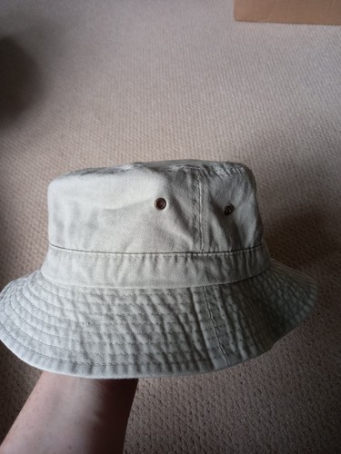 Beige cotton twill bucket hat - twill,