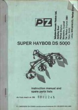 PZ Zweegers Super Haybob DS 5000 Operators Manual with Parts List - DS5000