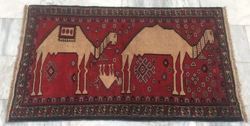 Vintage afghan handmade camel - vintage,