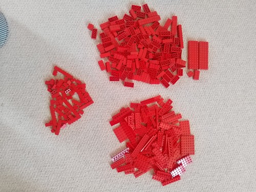 Lego red mixed bricks and - red,