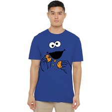 Sesame Street Cookie Monster Om Nom Face T-Shirt S-3XL, Royal