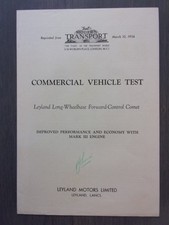 LEYLAND COMET LWB FORWARD CONTROL Truck orig 1956 UK Mkt Road Test Brochure