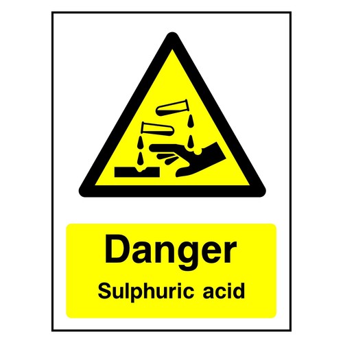 Danger sulphuric acid sign - sulphuric, or