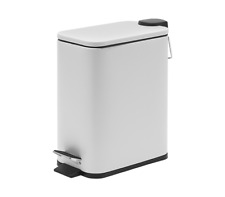 Matte White Bathroom Pedal Bin