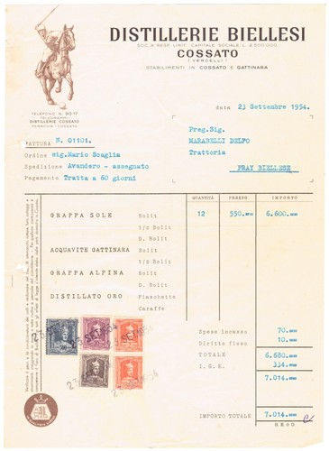 Invoice distillerie biellesi - invoice,