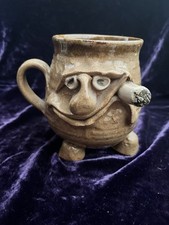 Pottery Mug Comic Face Tea