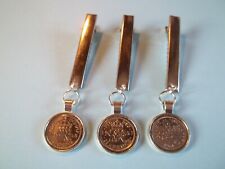 SIXPENCE COIN - SILVER CASED PENDANT NAPKIN CLIP - 1947 to 1967
