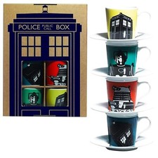 Doctor Who Espresso Coffee Cup Set of 4 NEW
