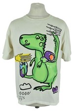 CINCO UNO FIVE ONE White T-Shirt size M Mens Dino Print 100% Cotton Top