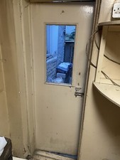 Wooden Garden Door With Glass Window Handle And Bolt Lock