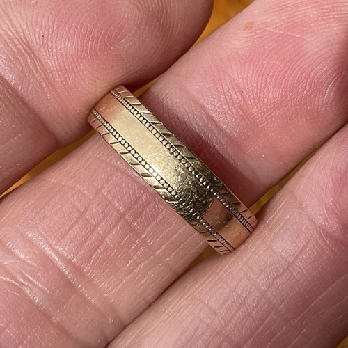 Vintage 9ct gold band ring - 9ct,