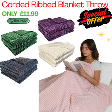Chunky Cord Ribbed Throw Over