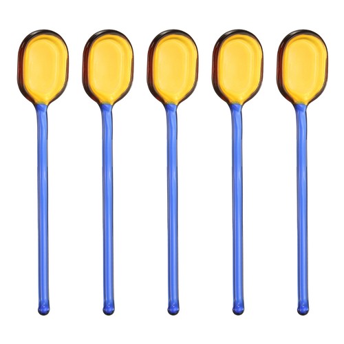 5pcs glass coffee spoons - coffee,