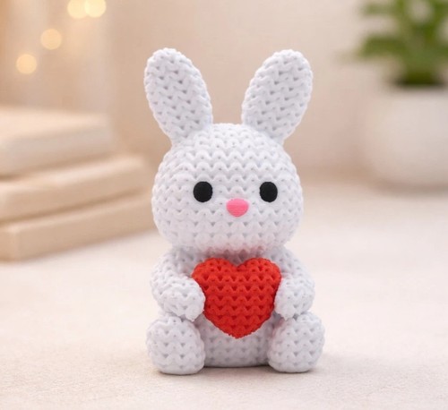 White bunny rabbit ornament - white,