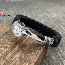 Retro Viking Odin Raven Skull
