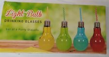 Bnib Light Bulb Novelty Cold Drink Party Light bulb Glasses 400ml set of 4 