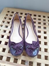CLARKS PURPLE CADIZ TREASURE SUEDE LEATHER COURT SHOES BOW DETAIL Size 39 UK 6