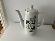 Sylvac 1960’s Ceramic Tea / Coffee Pot With Flowers & Gilt Detail