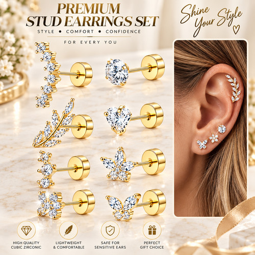 Cartilage stud earrings - cartilage,