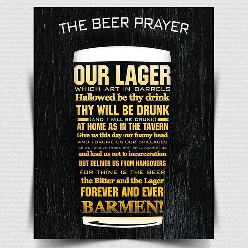 Beer prayer metal sign - metal, wall