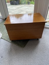 Wooden Sewing Storage Box / Art Box On Caster Wheels