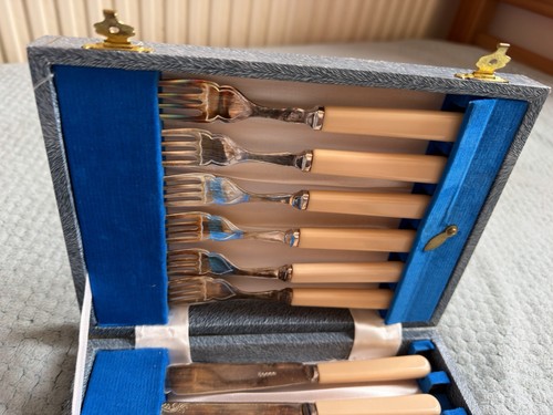 Vintage retro cased cutlery - vintage/retro,