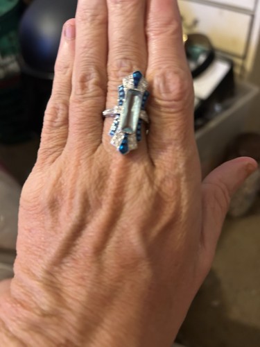 White metal and crystal art - metal,