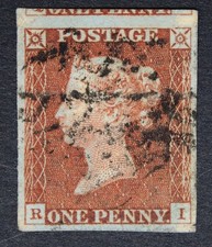 GB SG8 QV 1841 1d Red-Brown