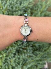 Vintage Colourful Gemstone Ladies Dainty Watch Bracelet Set Philip Mercier
