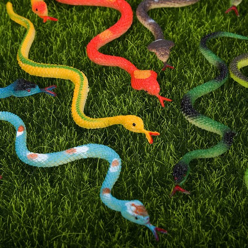 12pcs set fake snake - snake, toys