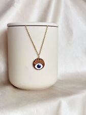 Gold plated evil eye dainty neclace new