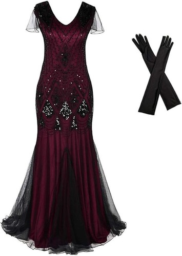 Red black long mermaid - red/black,