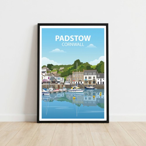 Padstow cornwall travel poster - padstow,