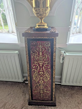 A French Boulle Walnut Tortoiseshell and Brass Marquetry Pedestal