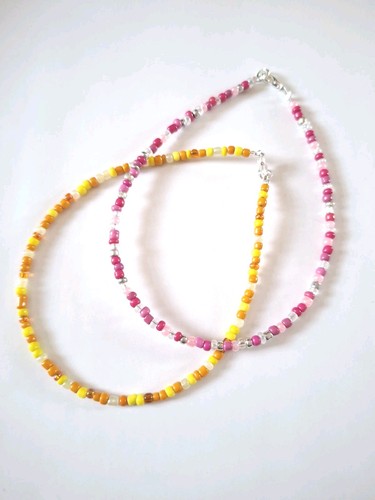 Seed bead anklets - 2,