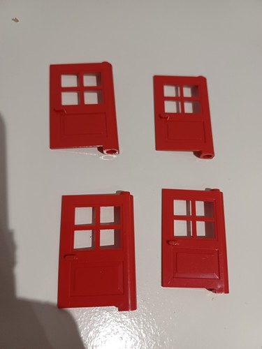 Red door with panes unglazed - with,