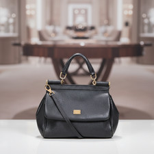 Dolce & Gabbana Black Leather Sicily Bag D&G - We sell only the best original