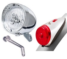 Vintage Style LED Bicycle Front & Rear Fender Light Set Retro Bike