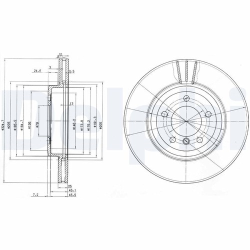 Front brake disc delphi - x2,